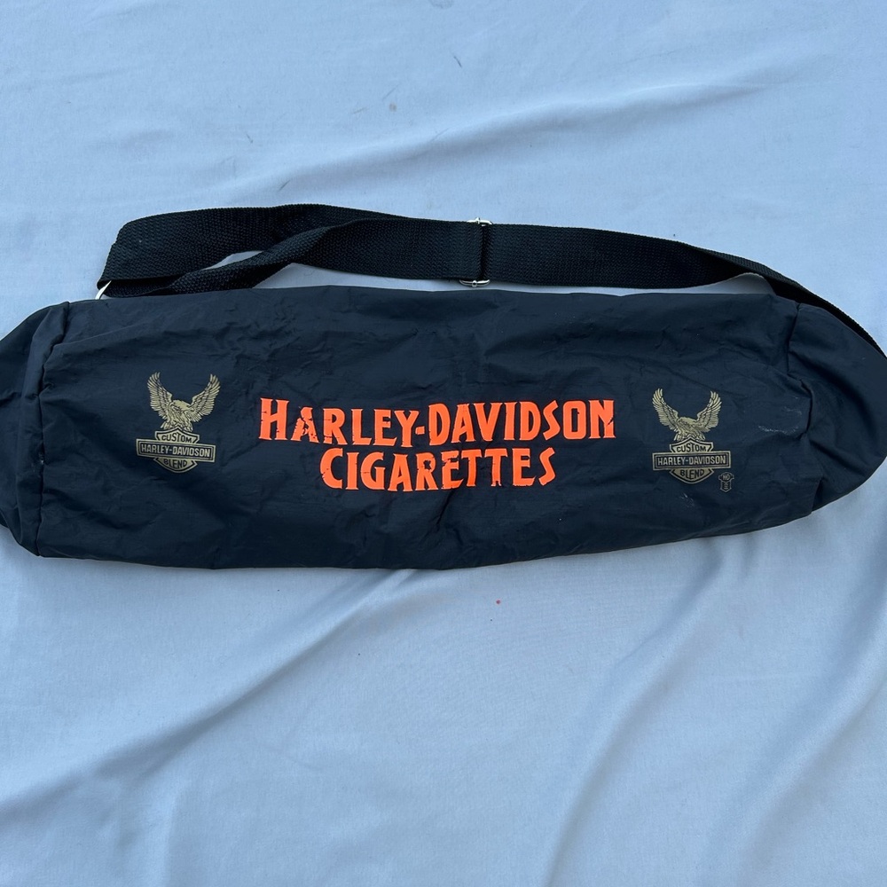 Harley-Davidson cigarettes Black small Duffel Bag with Orange Logo